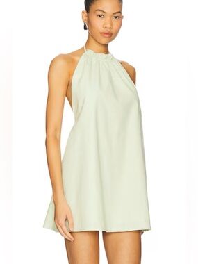 REVOLE X SNDYS - NEW WITH TAGS Halter Ruffle-Neck Mini Dress in Light Mint